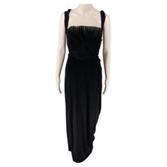 GIAMBATTISTA VALLI Size L Black Silk Sleeveless Bustier Gown Dress