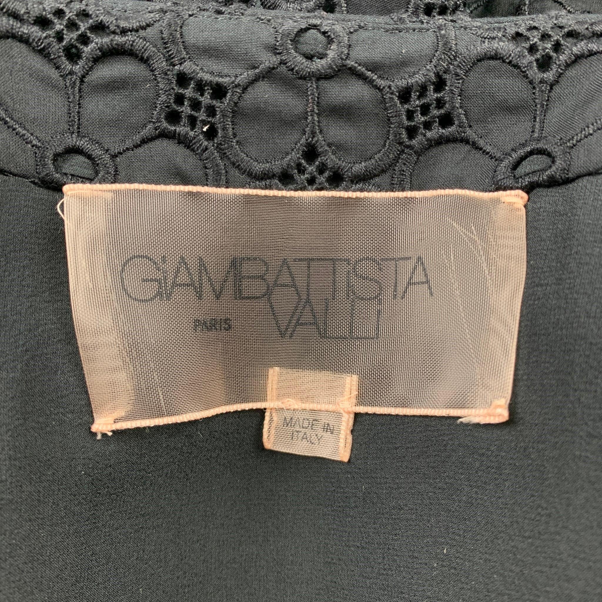 GIAMBATTISTA VALLI Veste en coton à œillets noir ouverte sur le devant Taille M Pour femmes en vente