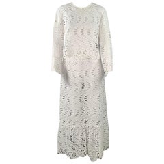 GIAMBATTISTA VALLI Größe M Schwarzes Lochmuster-Top-Rock-Set