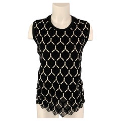 GIAMBATTISTA VALLI Size M Black Guipure Cotton / Silk Dress Top
