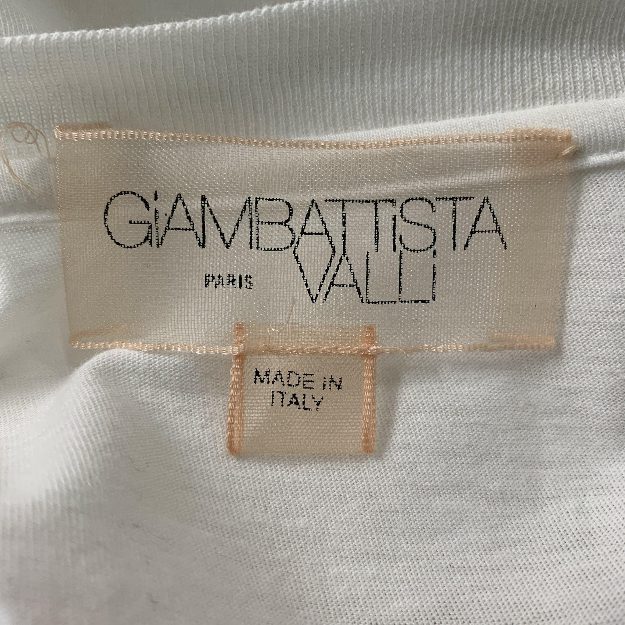 Women's GIAMBATTISTA VALLI Size M White Cotton Lace Short Sleeve Dress For Sale