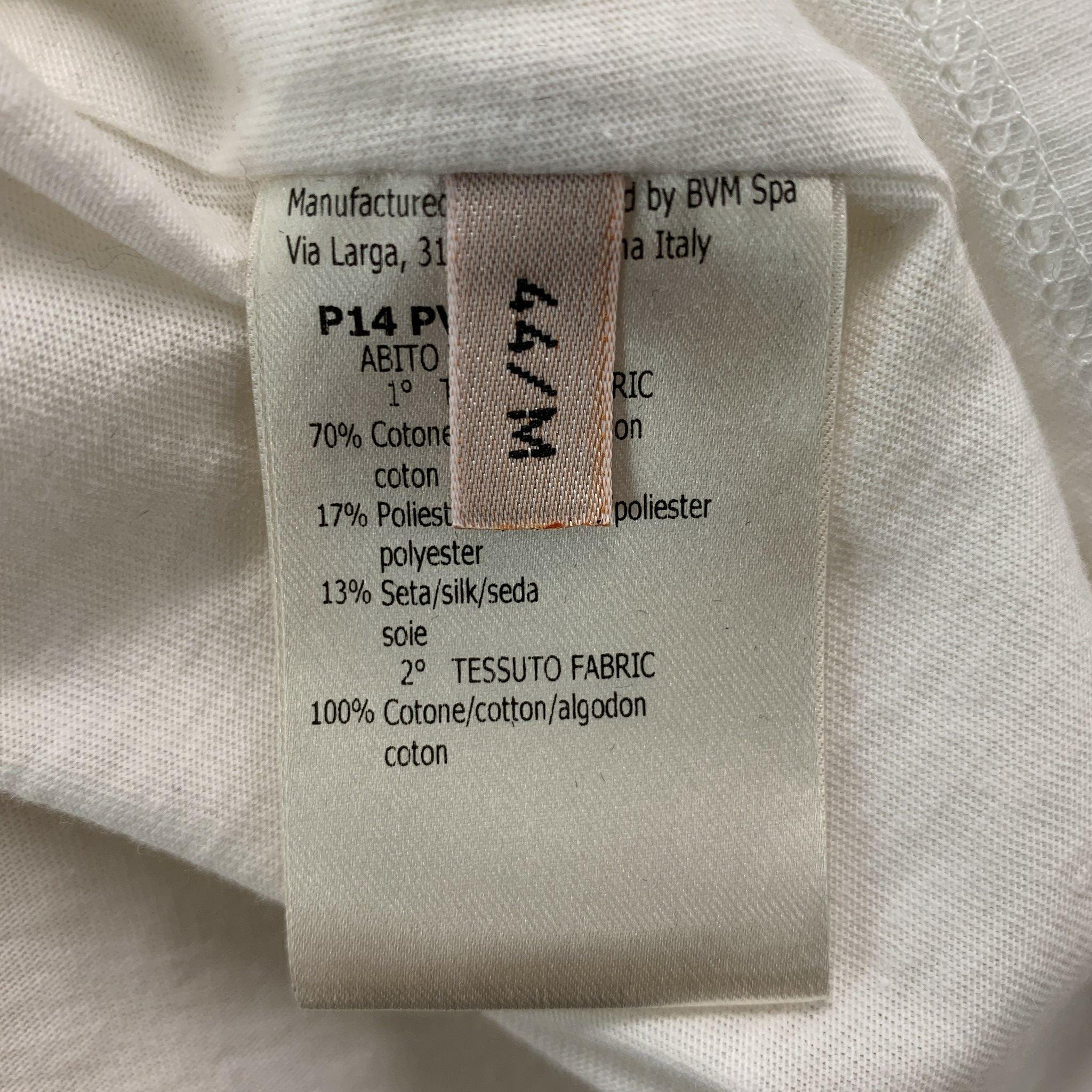 GIAMBATTISTA VALLI Size M White Cotton Lace Short Sleeve T-shirt Dress For Sale 3
