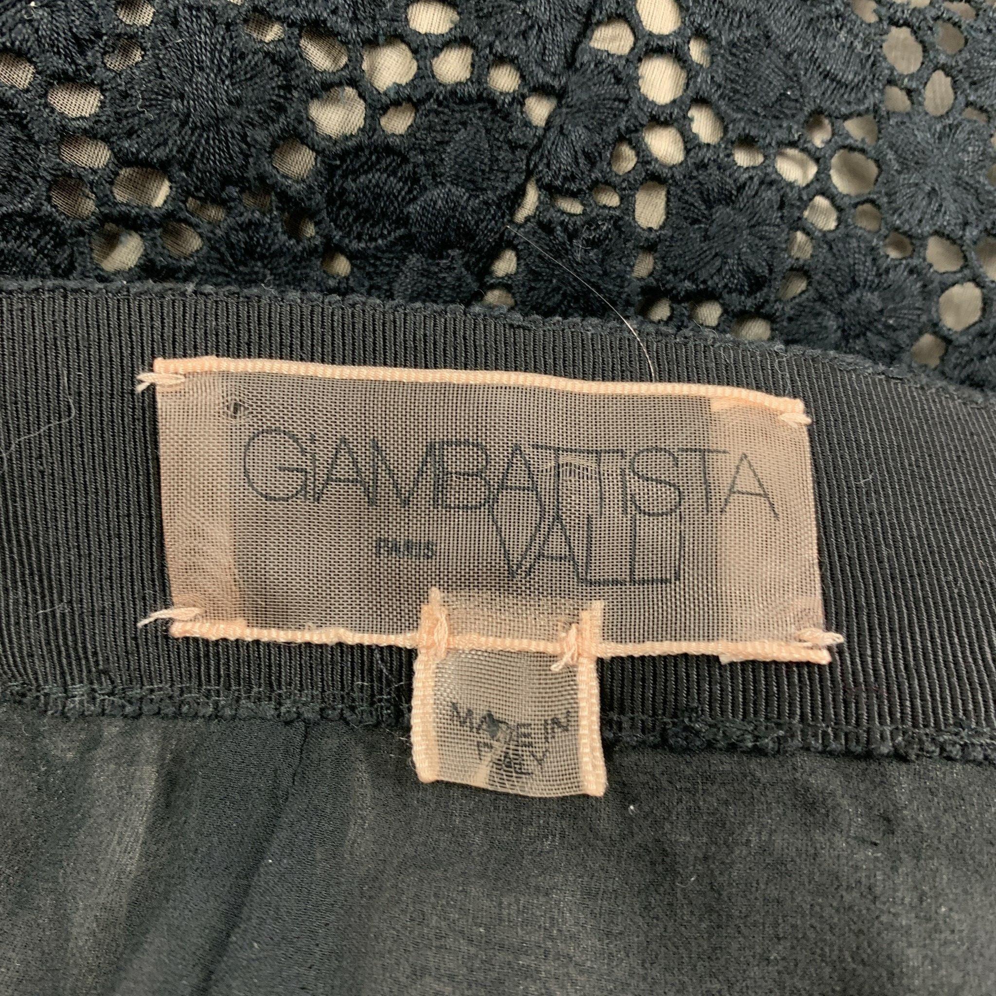 GIAMBATTISTA VALLI Taille S Jupe crayon en guipure de coton noir Bon état - En vente à San Francisco, CA