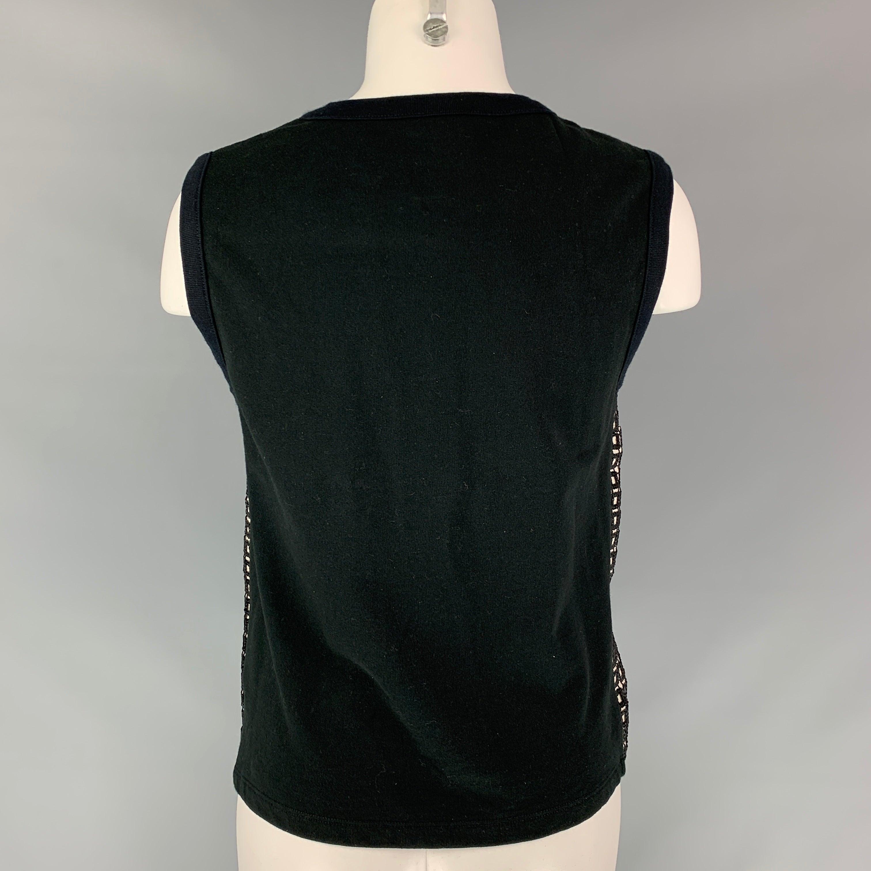 Women's GIAMBATTISTA VALLI Size S Black Polyester Sequined Sleeveless Dress Top For Sale