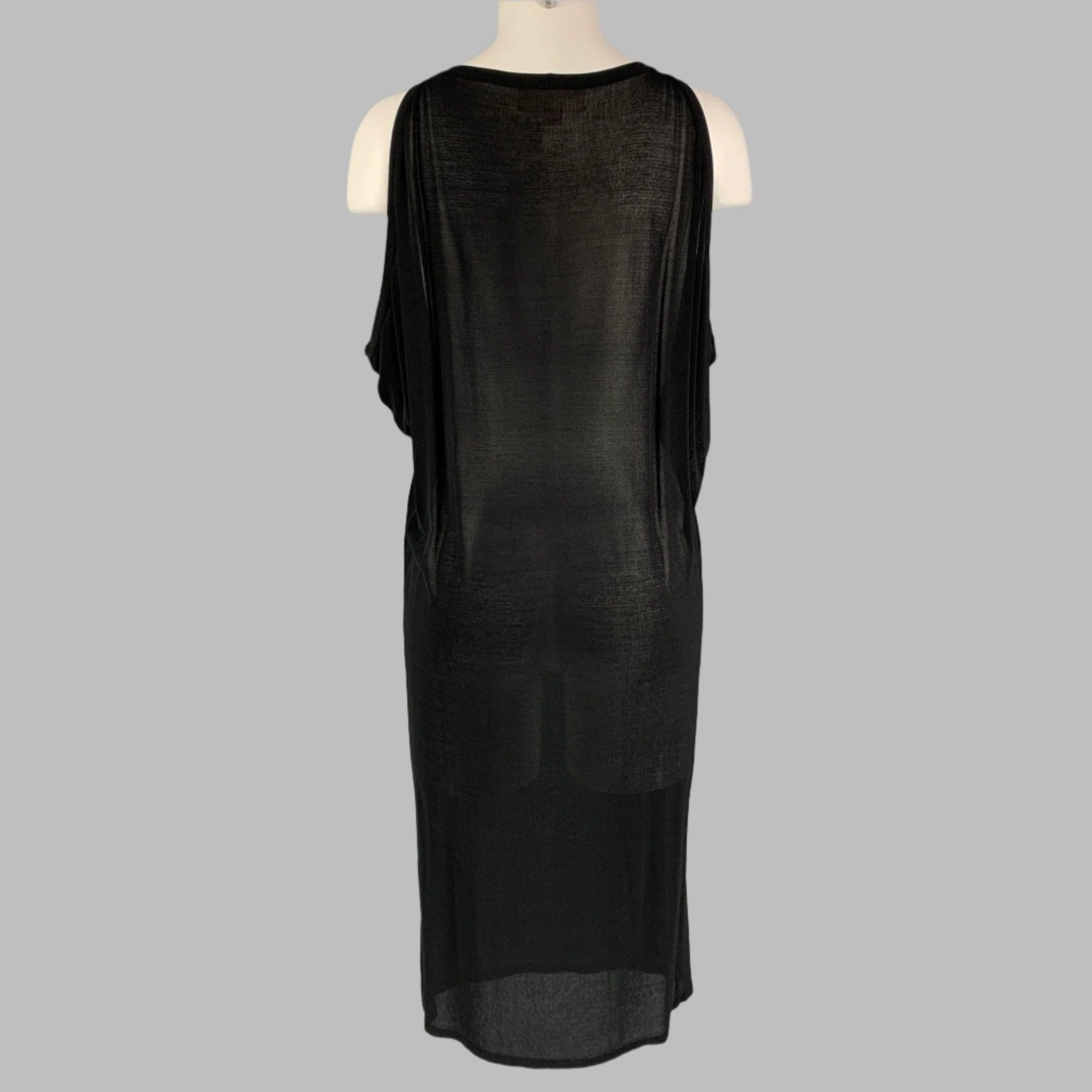 GIAMBATTISTA VALLI Talla S Vestido negro de viscosa sin mangas escarpado Negro en venta