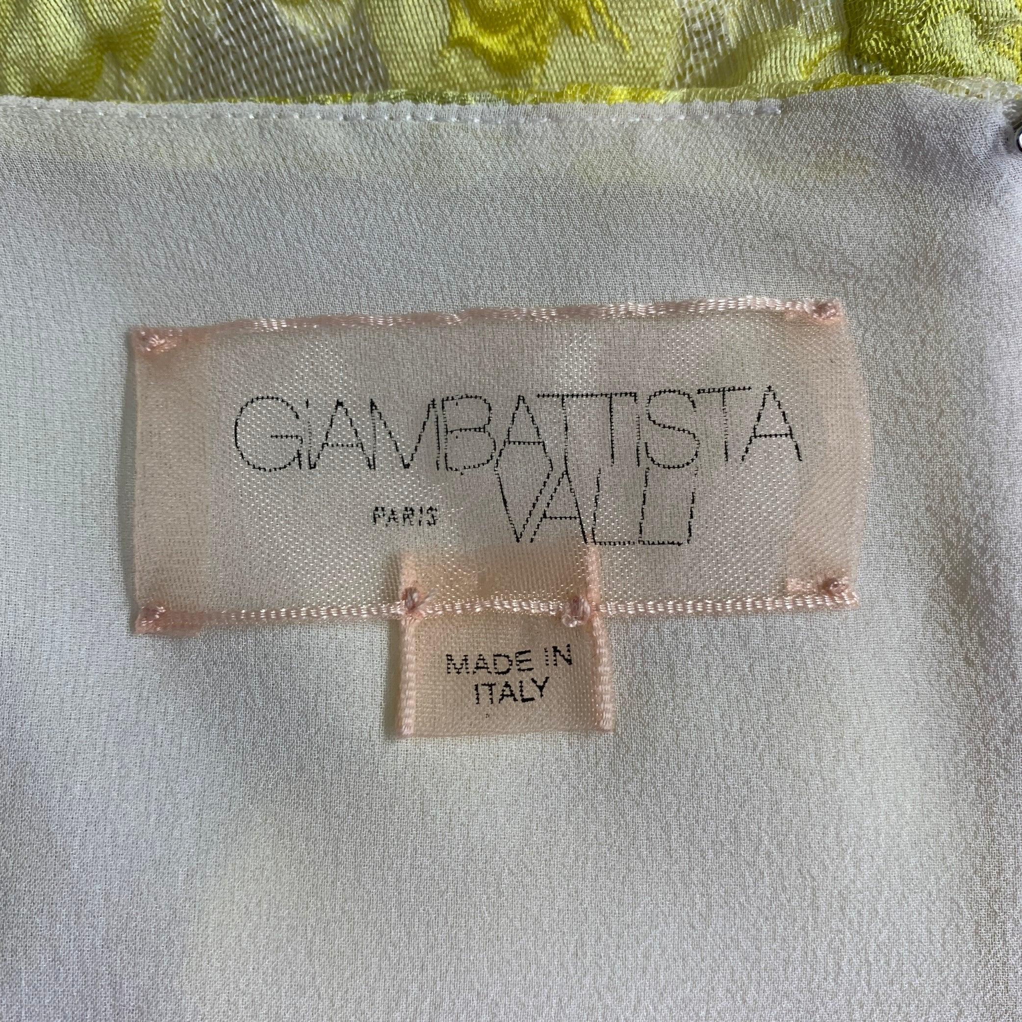 GIAMBATTISTA VALLI Talla S Amarillo Beige Mezcla de Poliéster Vestido Floral Sin Mangas en venta 1