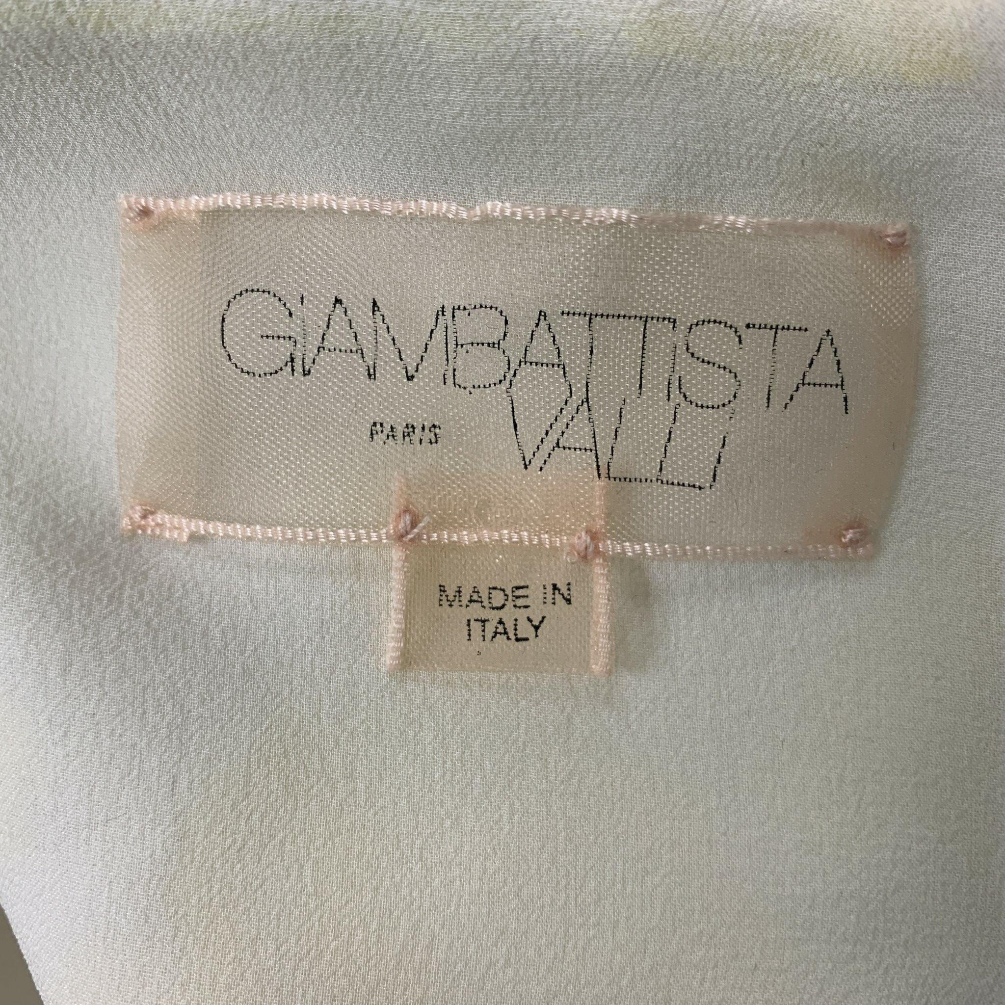 GIAMBATTISTA VALLI - Robe en dentelle jacquard mélangée polyester jaune et beige, taille S Pour femmes en vente
