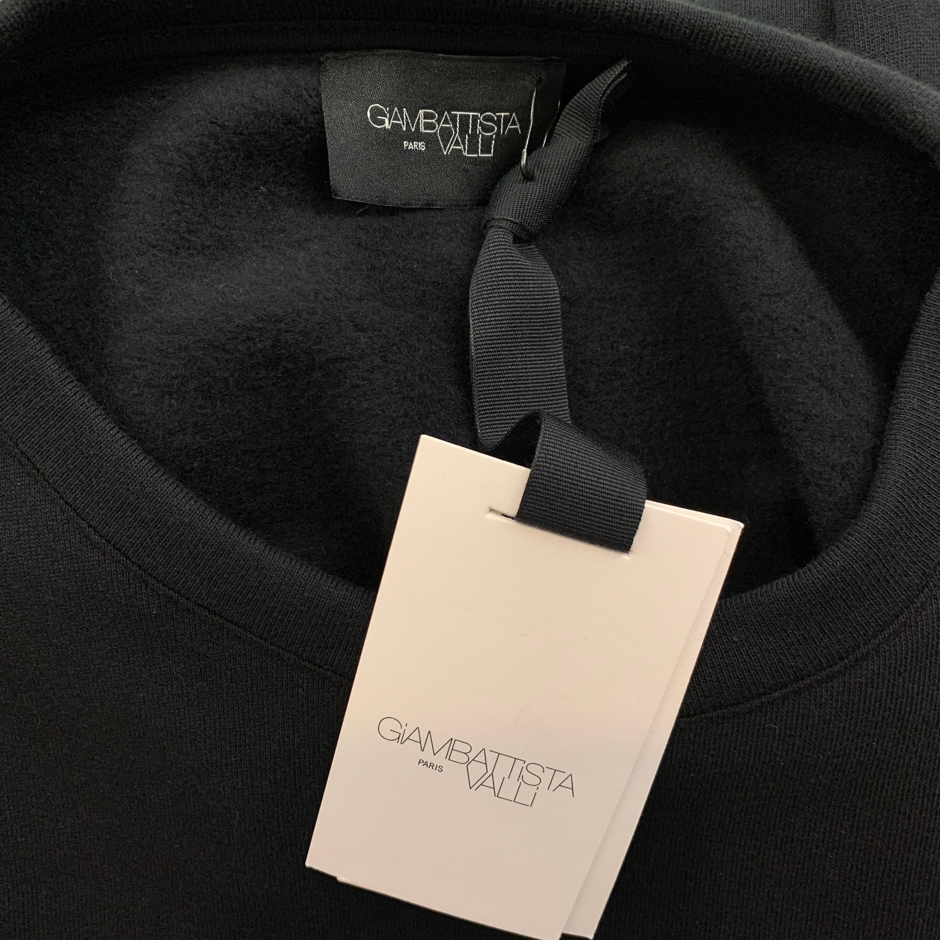 GIAMBATTISTA VALLI Size XL Black & White Cotton Pullover 1