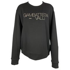 GIAMBATTISTA VALLI Size XL Black & White Cotton Pullover