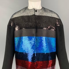 GIAMBATTISTA VALLI Size XL Multi-Color Camel Hair Sequined Jacket