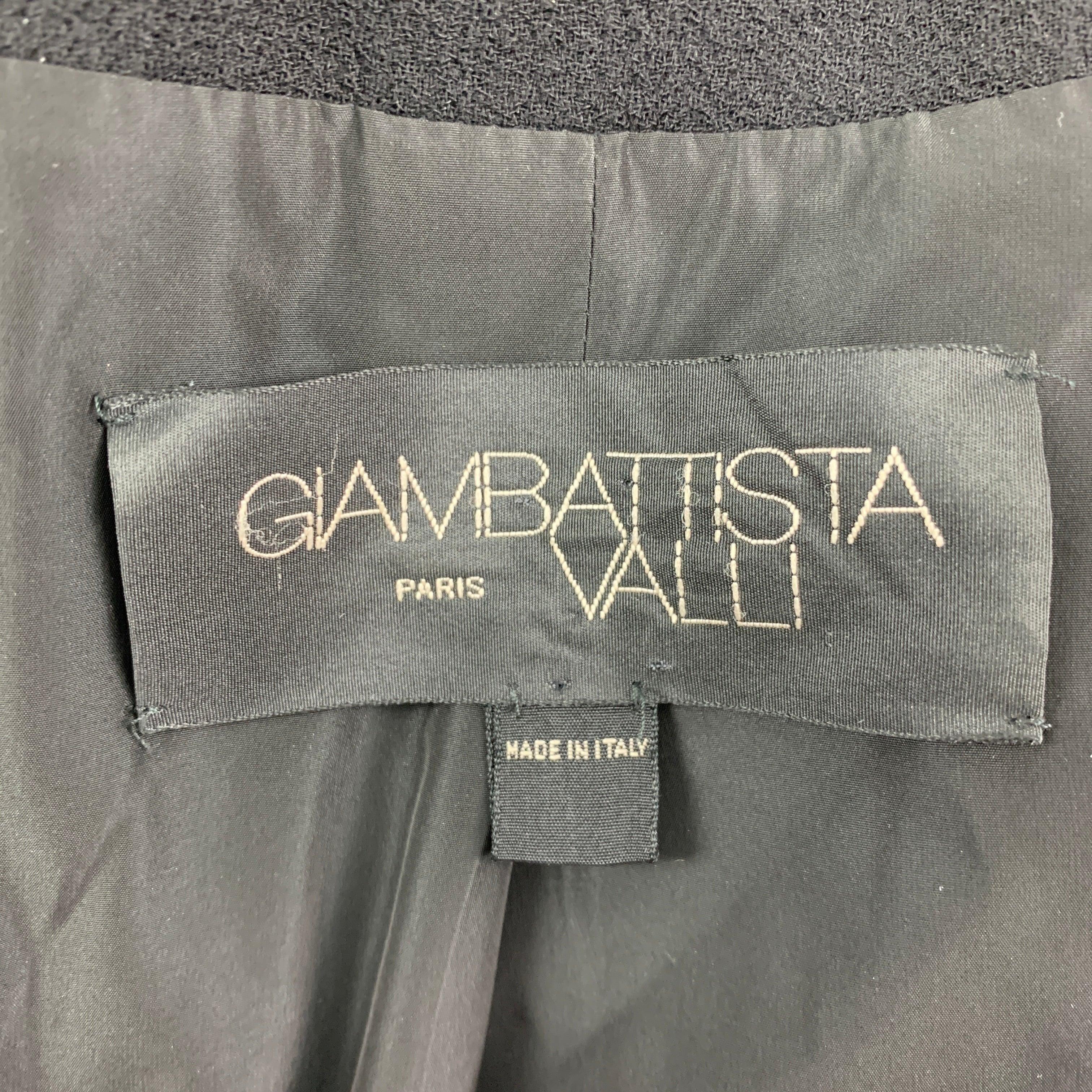 GIAMBATTISTA VALLI Size XS Black Virgin Wool Pleated Jacket For Sale 1