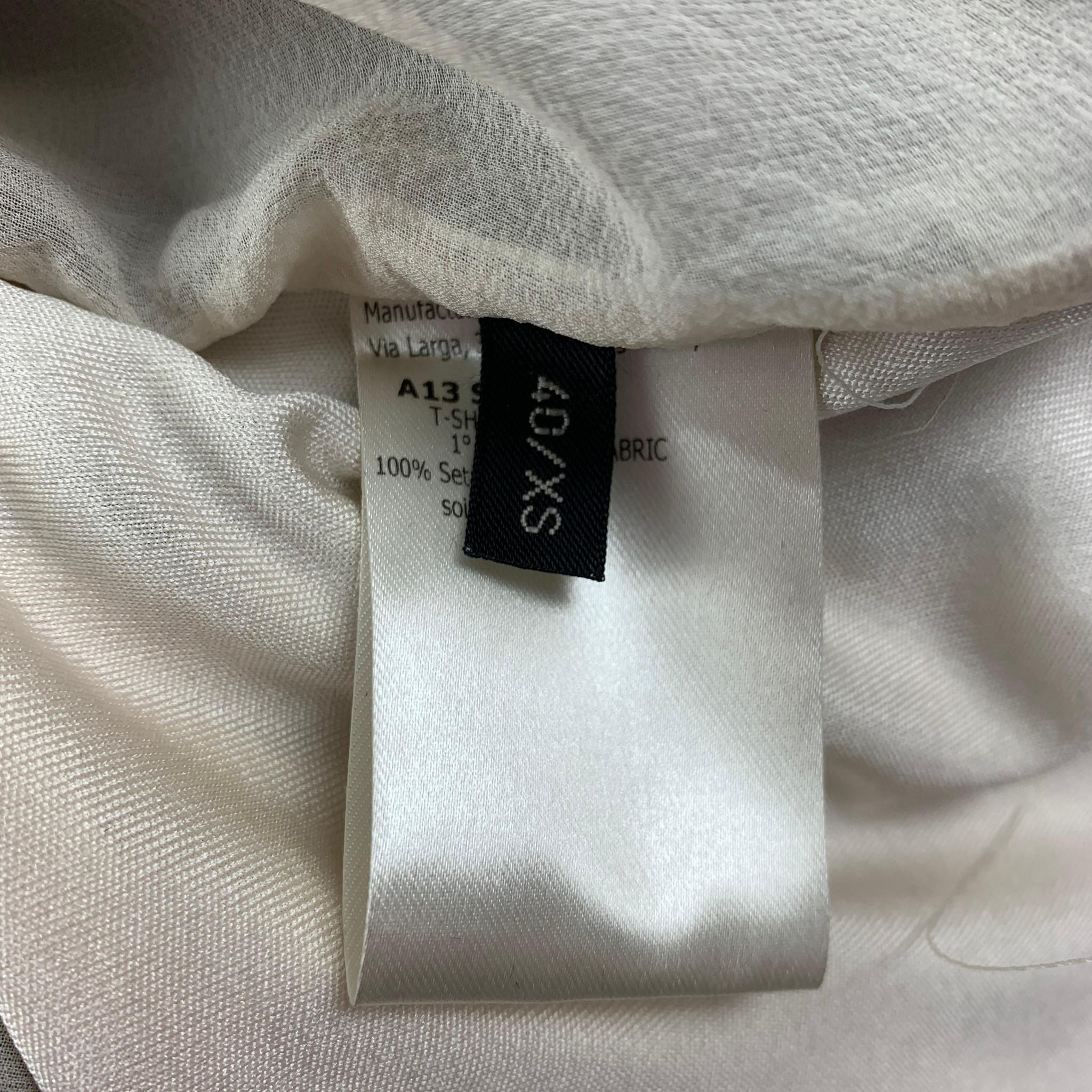 GIAMBATTISTA VALLI Size XS Black & White Silk Animal Print Dress Top In Good Condition In San Francisco, CA