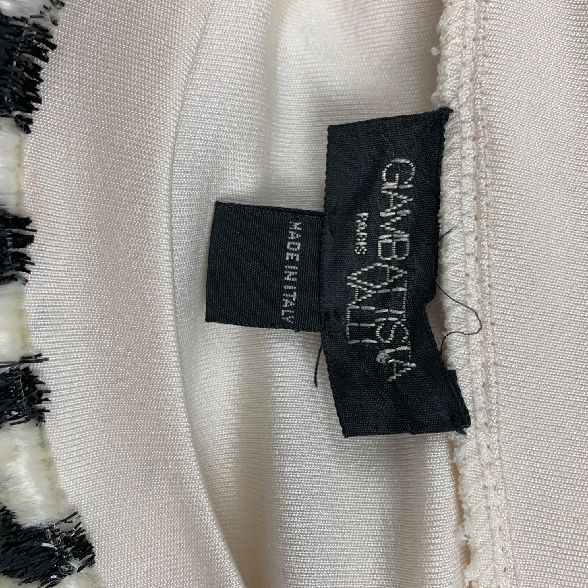 Women's GIAMBATTISTA VALLI Size XS Black & White Silk Animal Print Dress Top