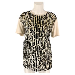 GIAMBATTISTA VALLI Size XS Black & White Silk Animal Print Dress Top