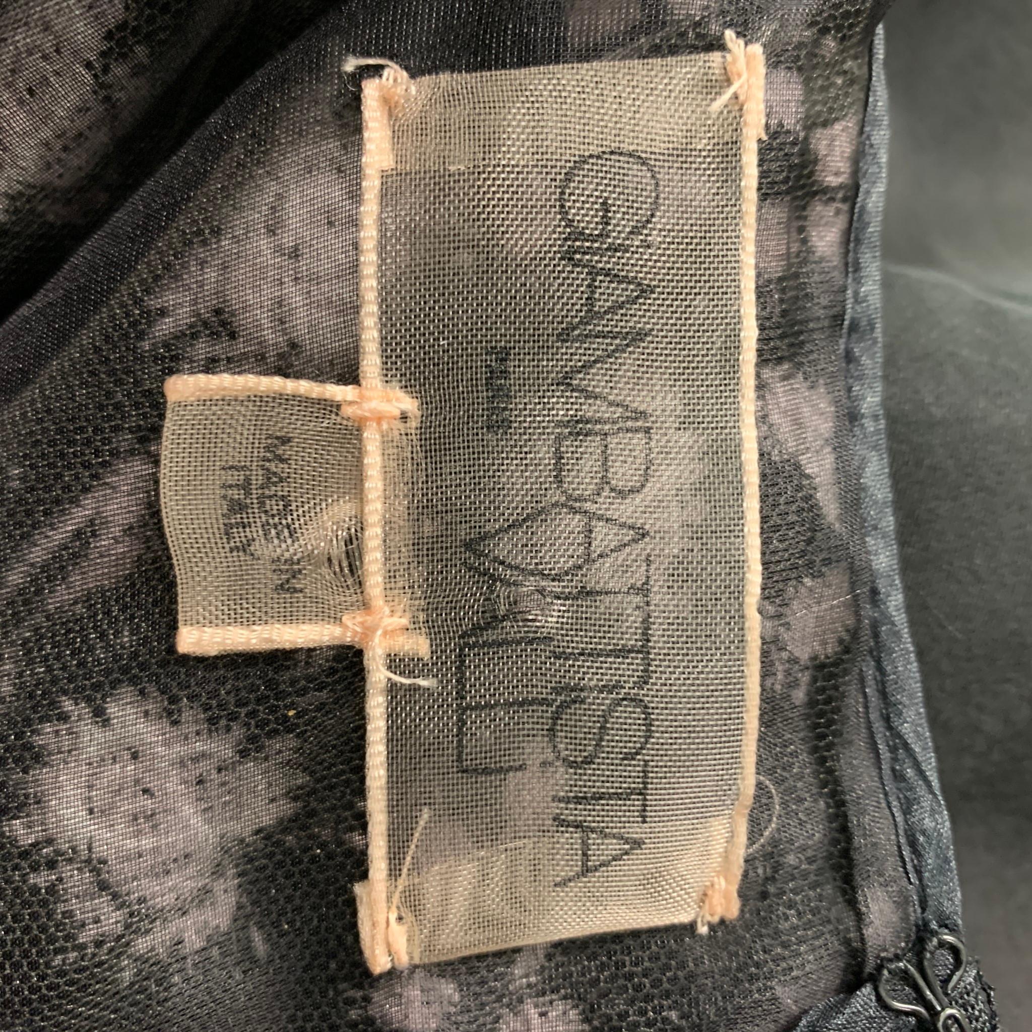Giambattista Valli Taglia XS Abito da Cocktail in Tessuto Misto Seta Bianco e Nero 1