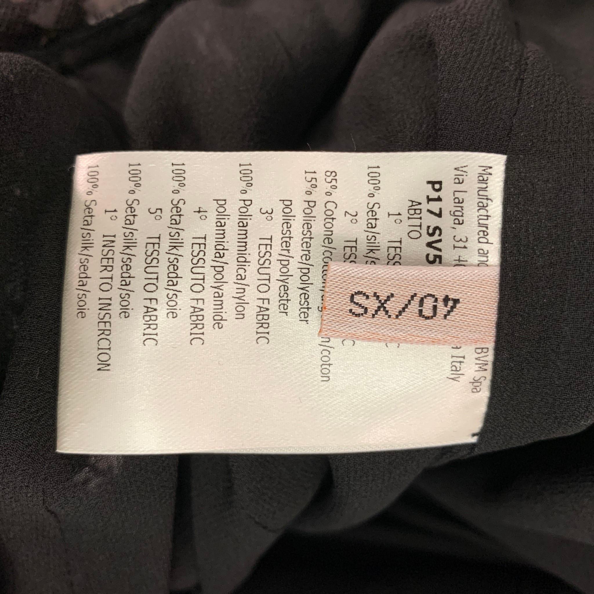 Giambattista Valli Taglia XS Abito da Cocktail in Tessuto Misto Seta Bianco e Nero 2