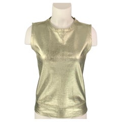 GIAMBATTISTA VALLI Size XS Gold Cotton Metallic Casual Top