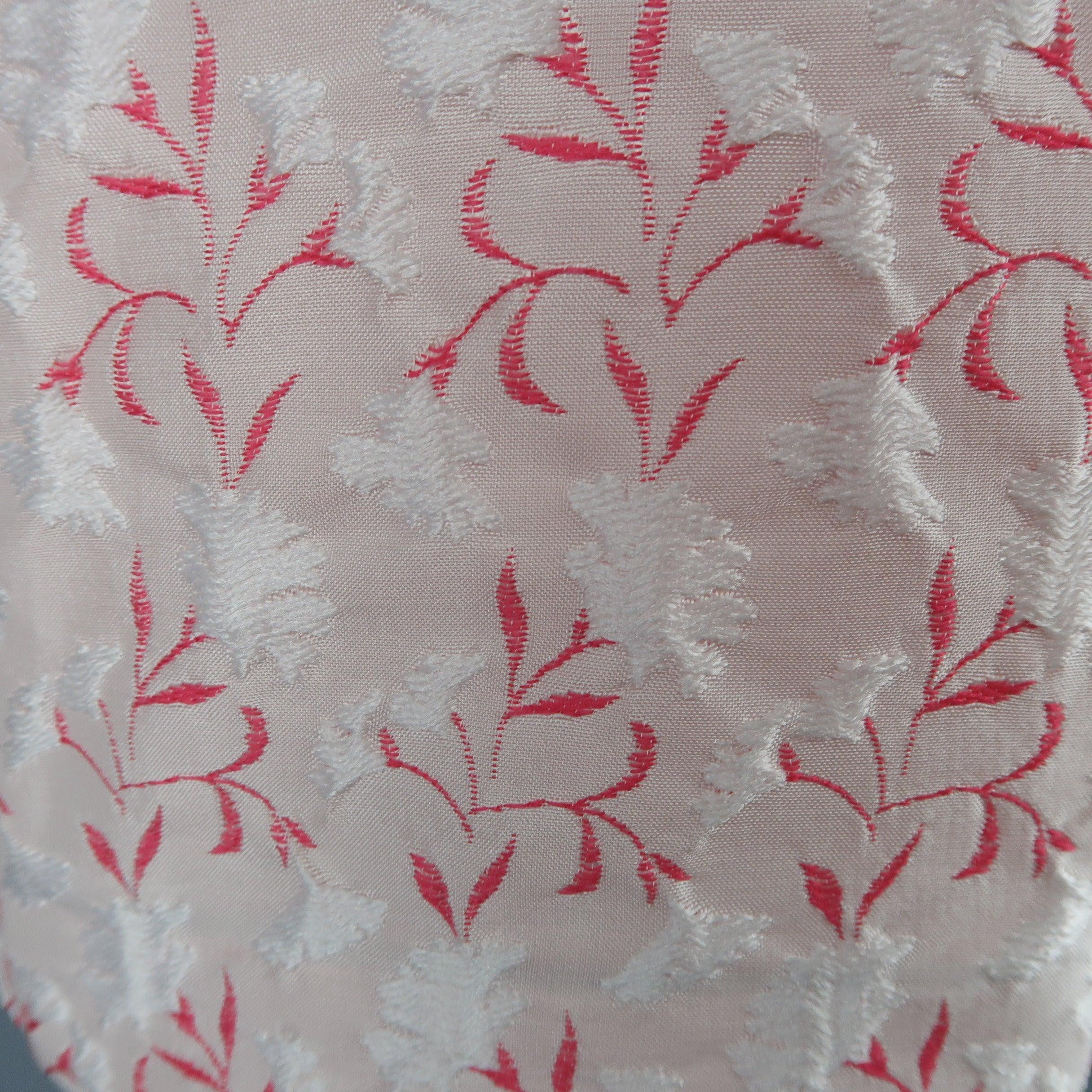 GIAMBATTISTA VALLI Size XS Pink Silk Blend Floral Jacquard Pleated Shorts 1