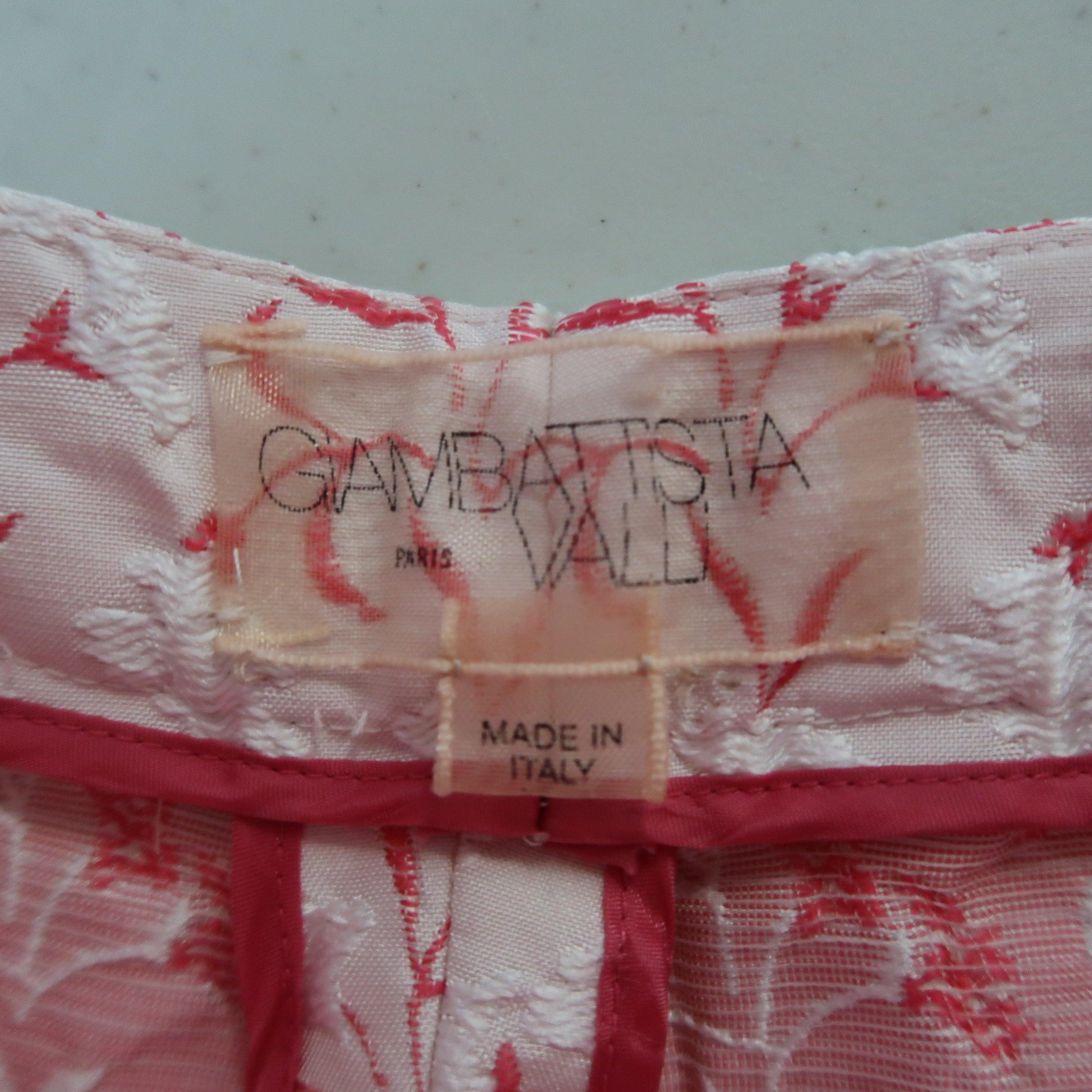 GIAMBATTISTA VALLI Size XS Pink Silk Blend Floral Jacquard Pleated Shorts 2