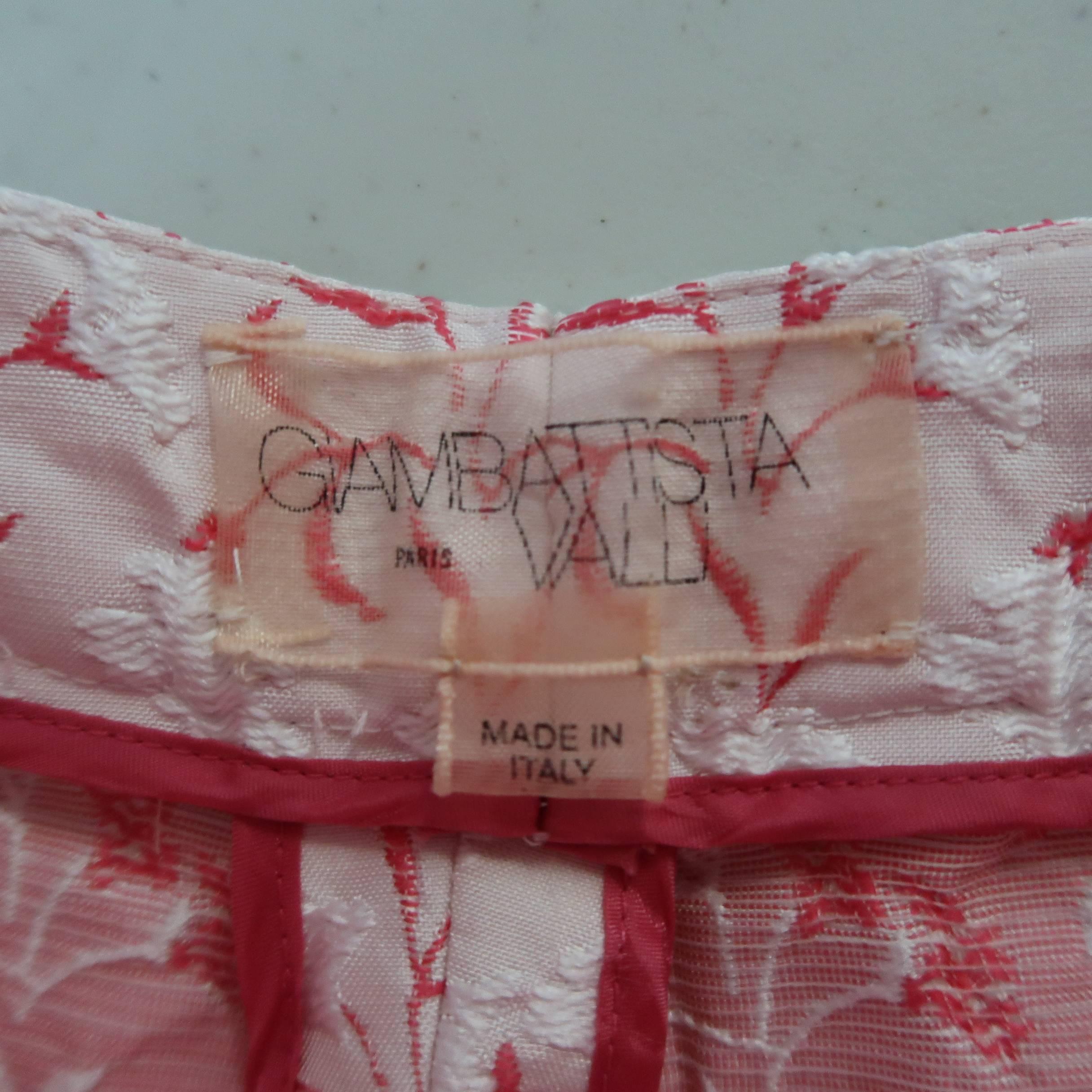 Gray Giambattista Valli Pink Silk Blend Floral Jacquard Pleated Shorts