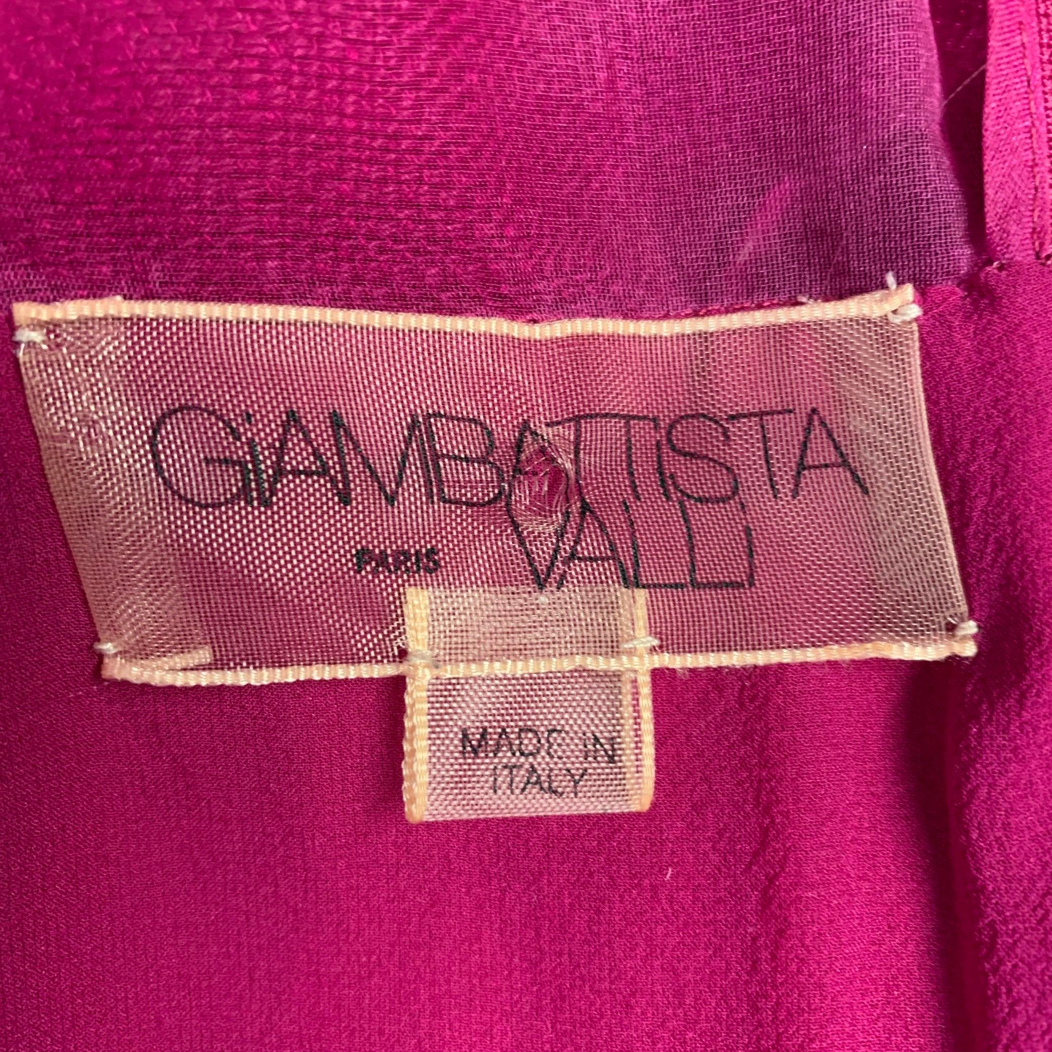 GIAMBATTISTA VALLI Size XXS Raspberry Linen Blend Woven Sleeveless Dress For Sale 1