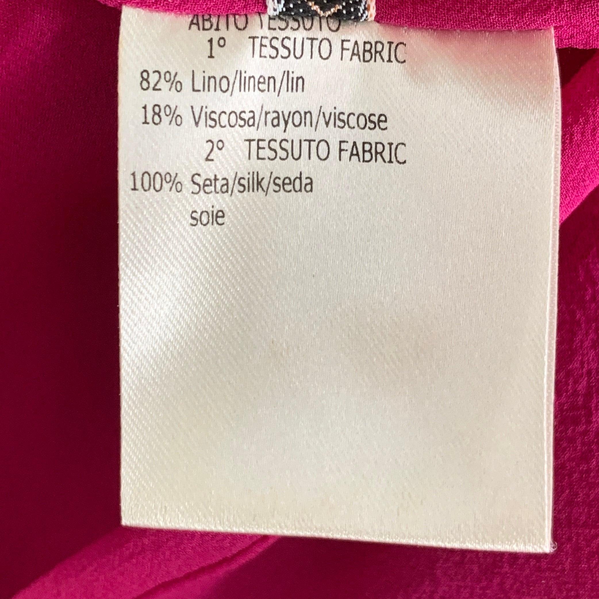 GIAMBATTISTA VALLI Size XXS Raspberry Linen Blend Woven Sleeveless Dress For Sale 4