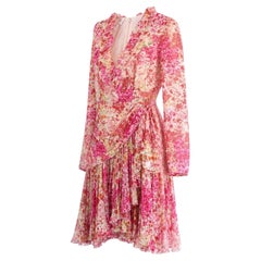 Giambattista Valli Spring 2019 Floral Silk Chiffon Dress IT42/UK10
