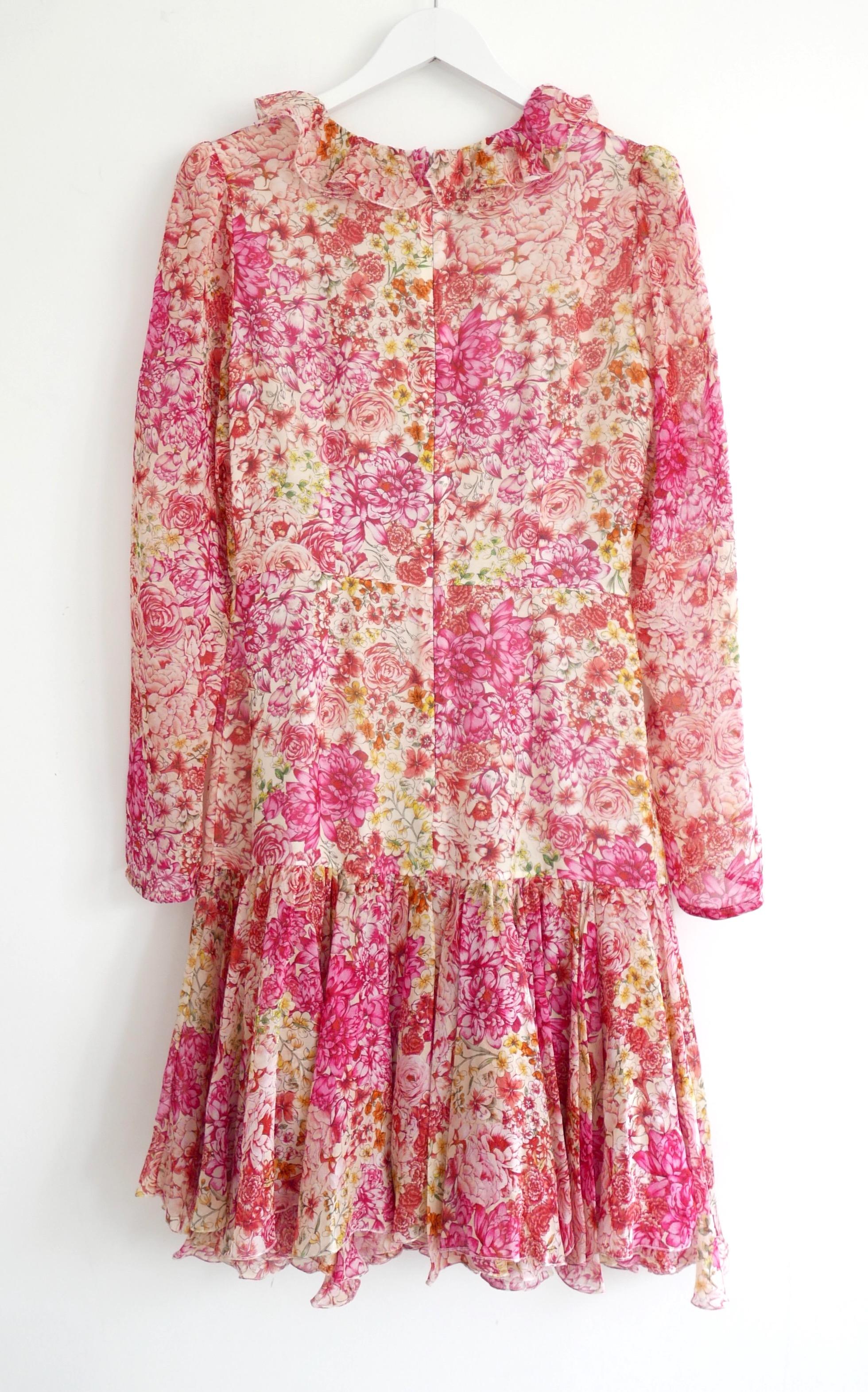 Giambattista Valli Spring 2019  Floral Silk Dress  For Sale 1