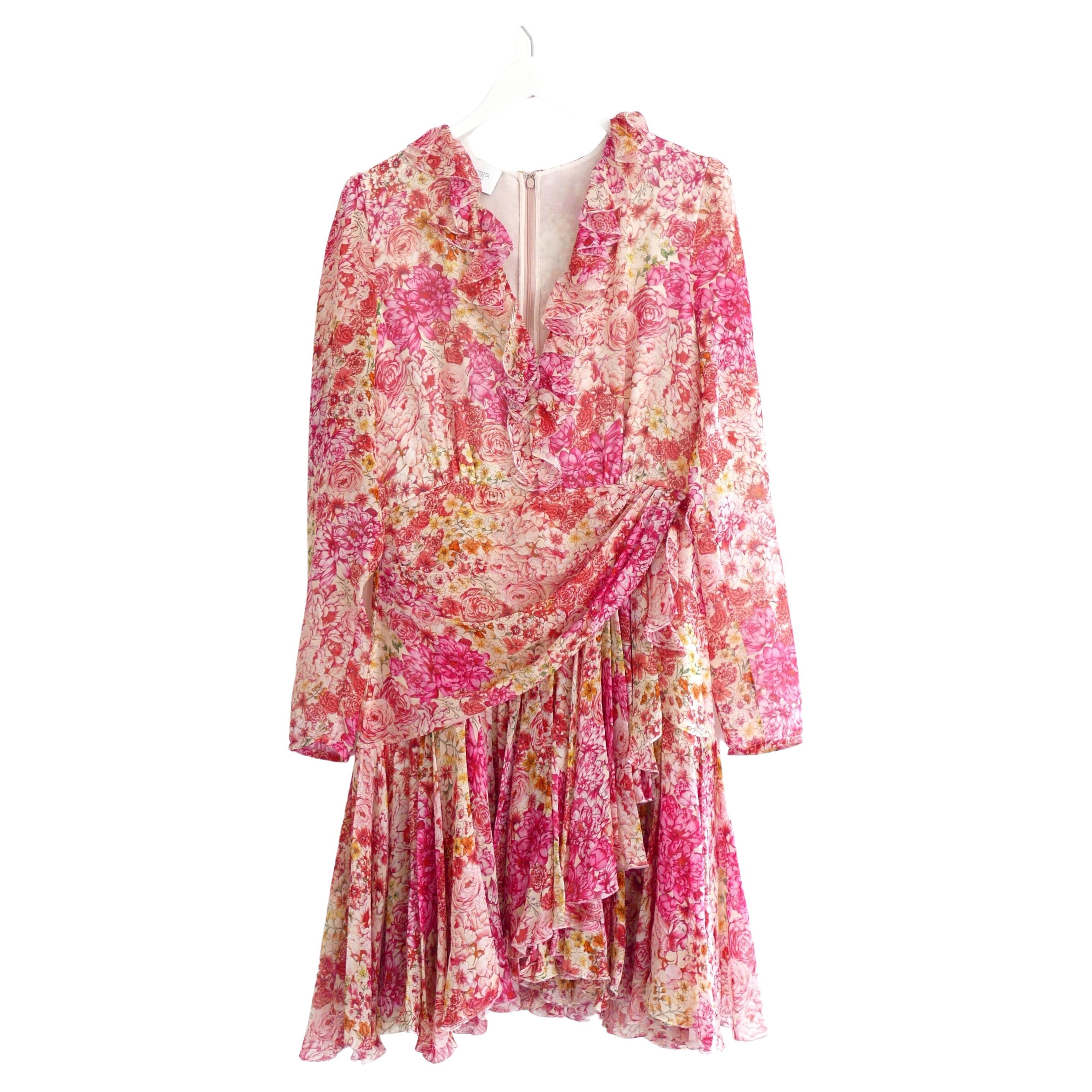 Giambattista Valli Spring 2019  Floral Silk Dress  For Sale