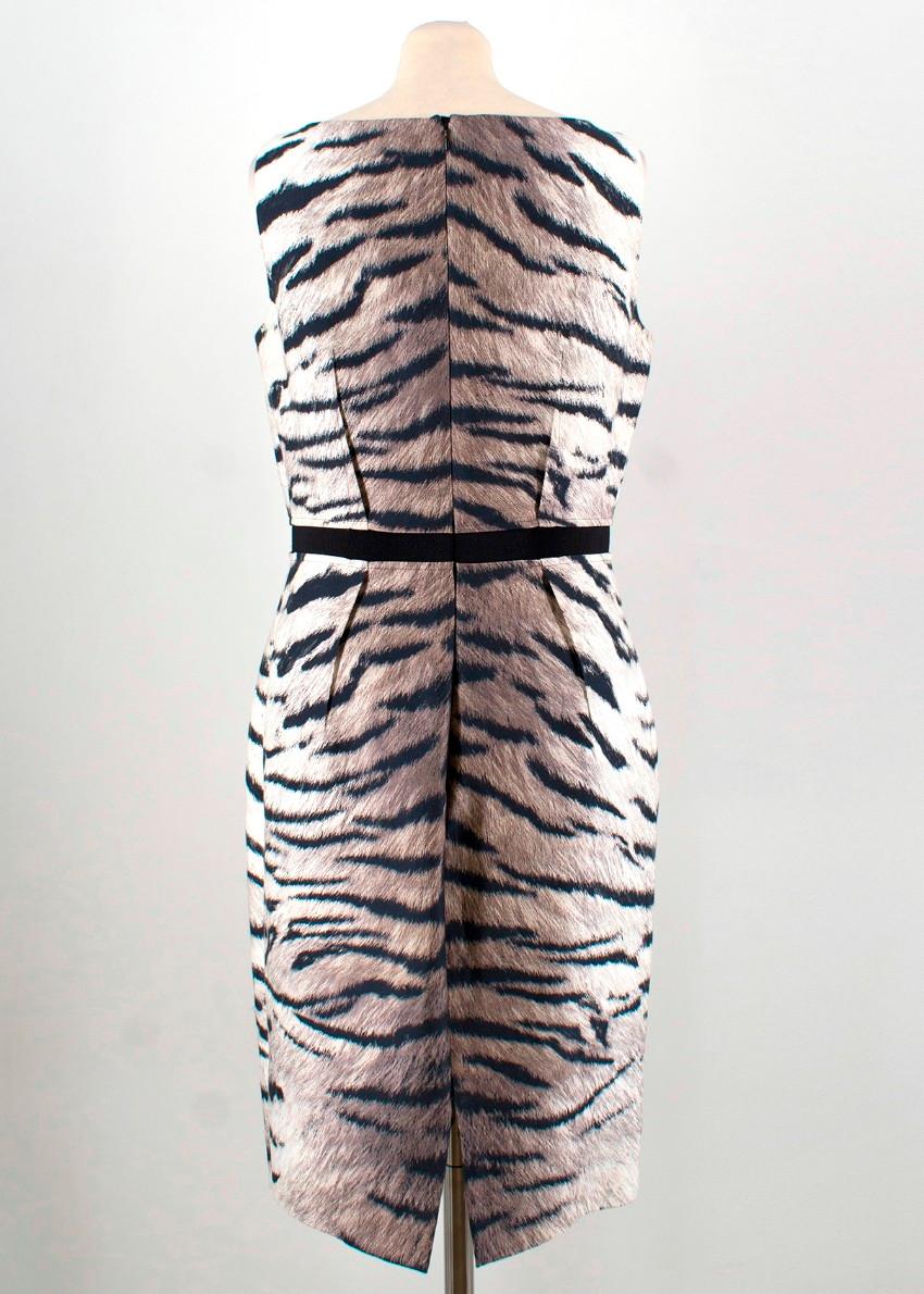 Gray Giambattista Valli Tiger Print Dress - Size US 8 For Sale