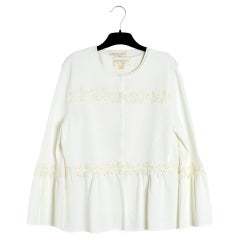 Giambattista Valli Twin Set L FR42 Ecru Viskose Strickoberteil und Strickjacke UK12 US10