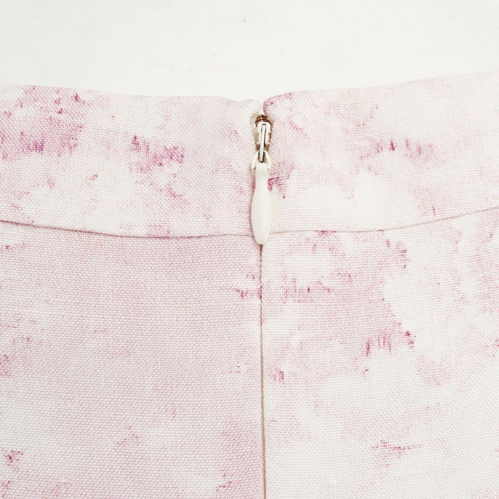 GIAMBATTISTA VALLI white blush pink floral print silk bubble front dress IT40 S 7