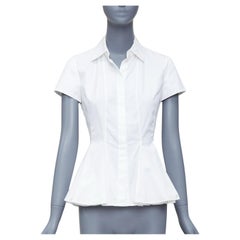GIAMBATTISTA VALLI white cotton peplum panelled shirt IT38 XXS