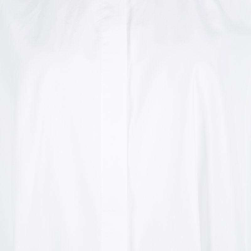 Giambattista Valli White Cotton Short Flared Sleeve Shirt S In Good Condition In Dubai, Al Qouz 2