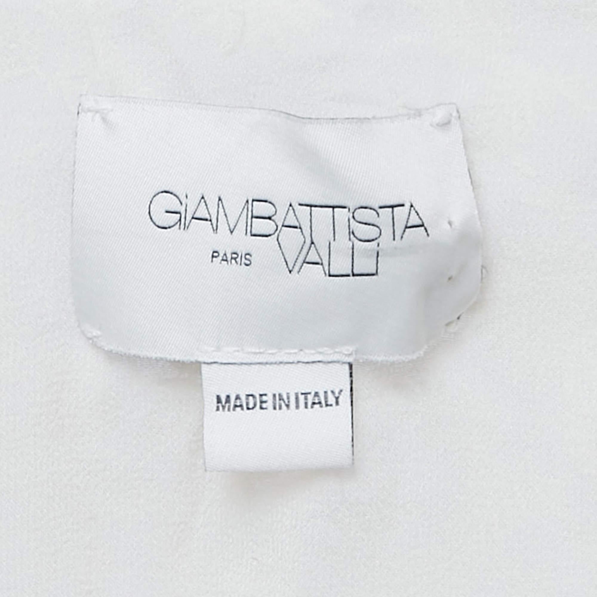 Giambattista Valli White Ricamato in seta con volant Mini Dress S In condizioni buone in vendita a Dubai, Al Qouz 2