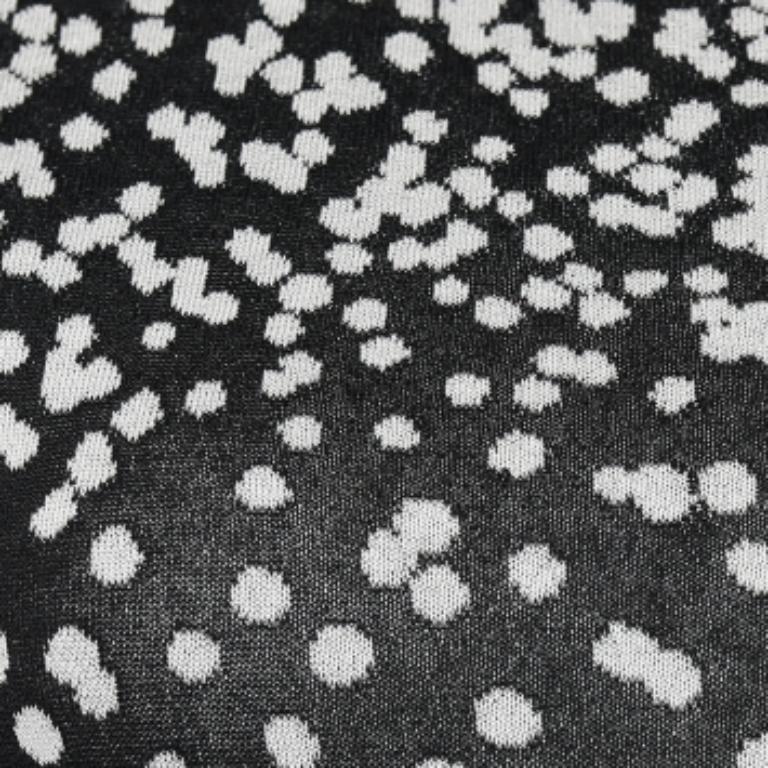 Black Giambattista Valli & White Polka Printed Knit Flared Hem Detailed Midi Dress S For Sale