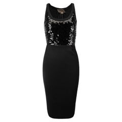 Giambattista Valli Women's Black Sequin Bodice Knit Dress
