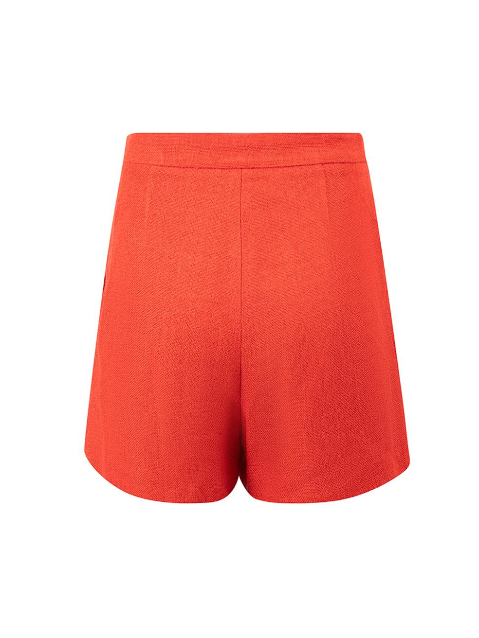 Giambattista Valli Women's Red Woven High Rise Shorts In Good Condition For Sale In London, GB