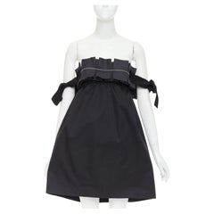 GIAMBATTISTA VALLI : robe évasée en laine et soie, sans bretelles, à volants et manches nouées, taille IT40 XS