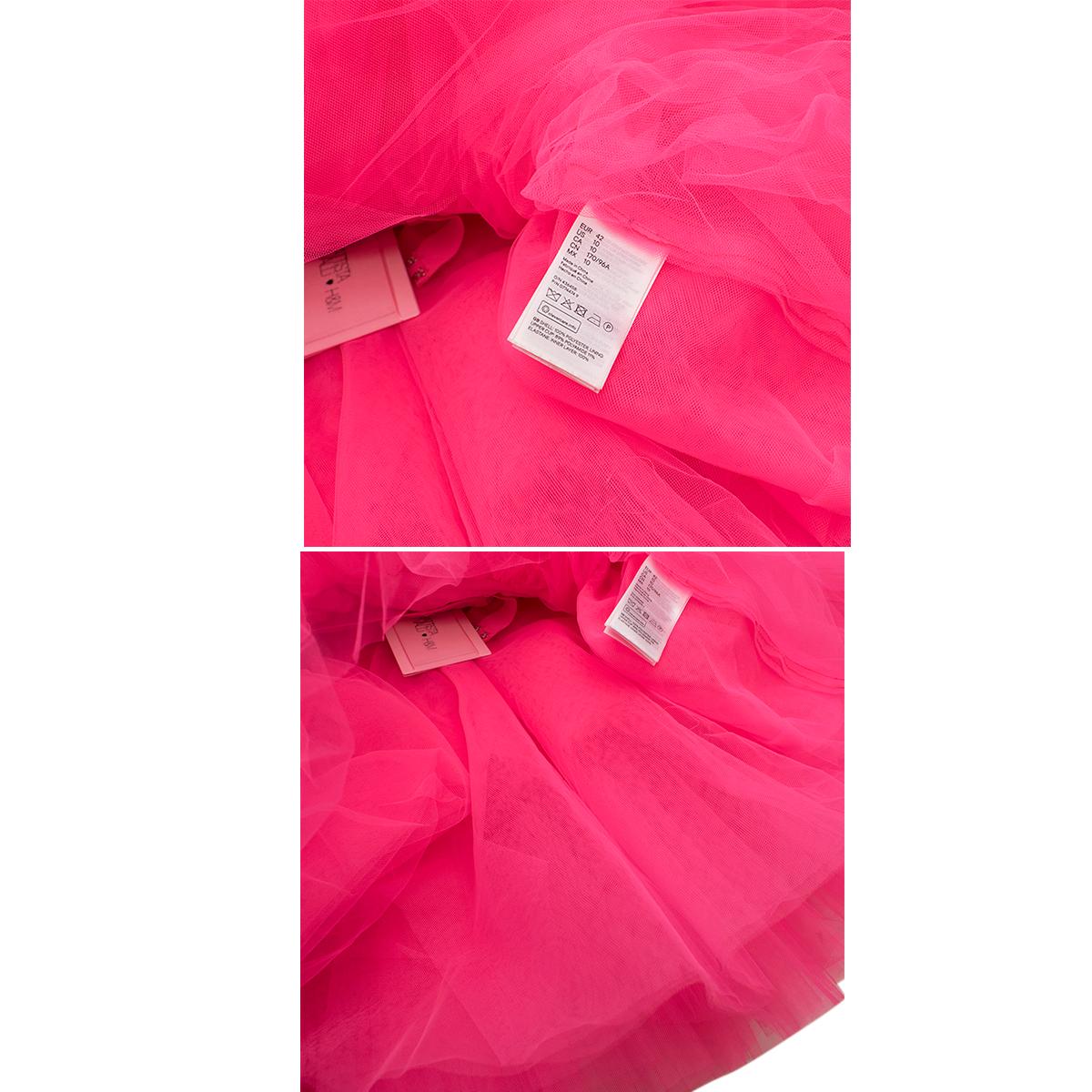 Giambattista Valli x H&M Pink Flared Tulle Dress 14 UK 3