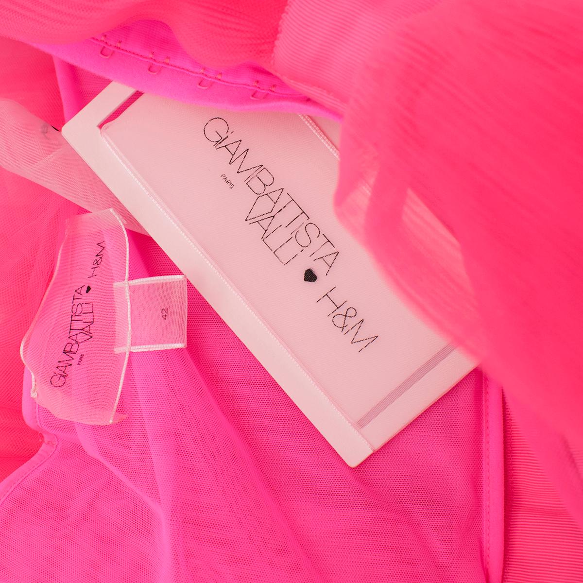 Giambattista Valli x H&M Pink Flared Tulle Dress 14 UK In New Condition In London, GB