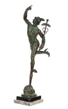 After Giambologna Bronze of Mercury with green patina