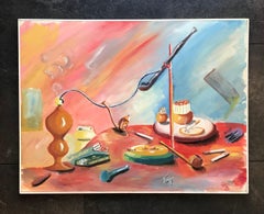 Hookah, pipes and cigarettes by Giametta - Gouache on cardboard 47x62 cm