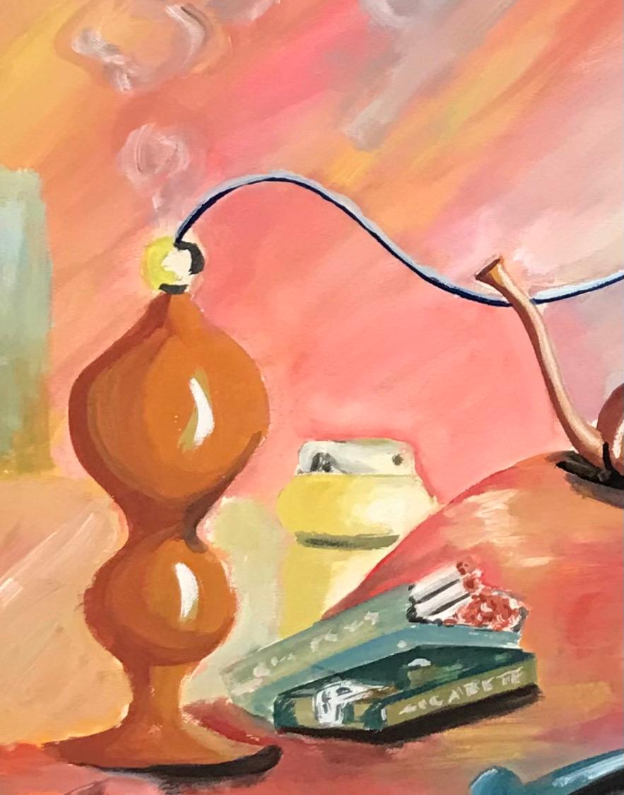 Hookah, pipes and cigarettes by Giametta - Gouache on cardboard 47x62 cm For Sale 1