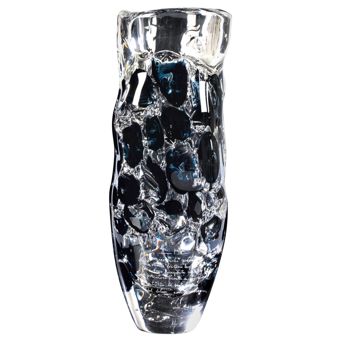 Giampaolo Seguso, " La Pesca" Vase, One of a Kind Murano Glass Art Works
