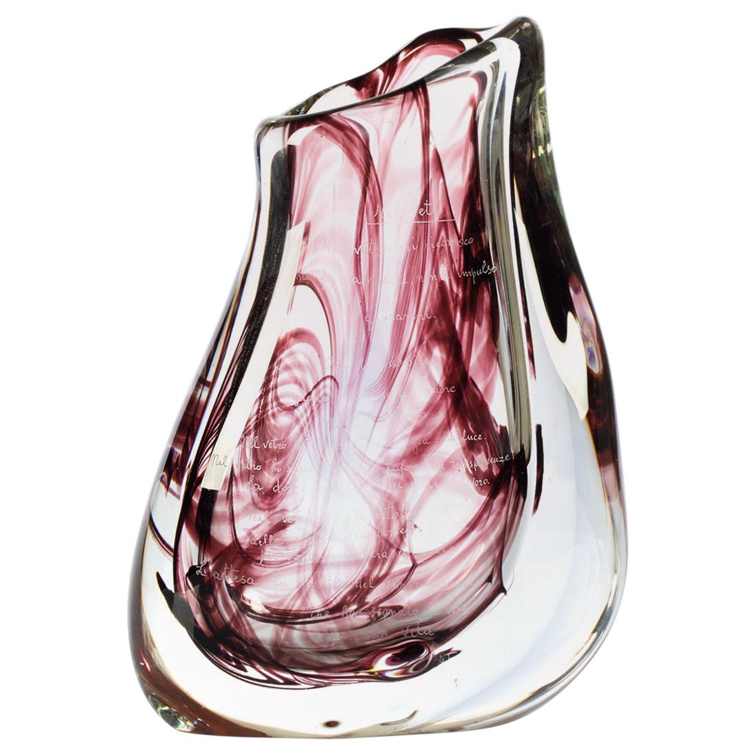 Giampaolo Seguso, "Through Glass" Vase, One of a Kind Murano Glass Art Works For Sale