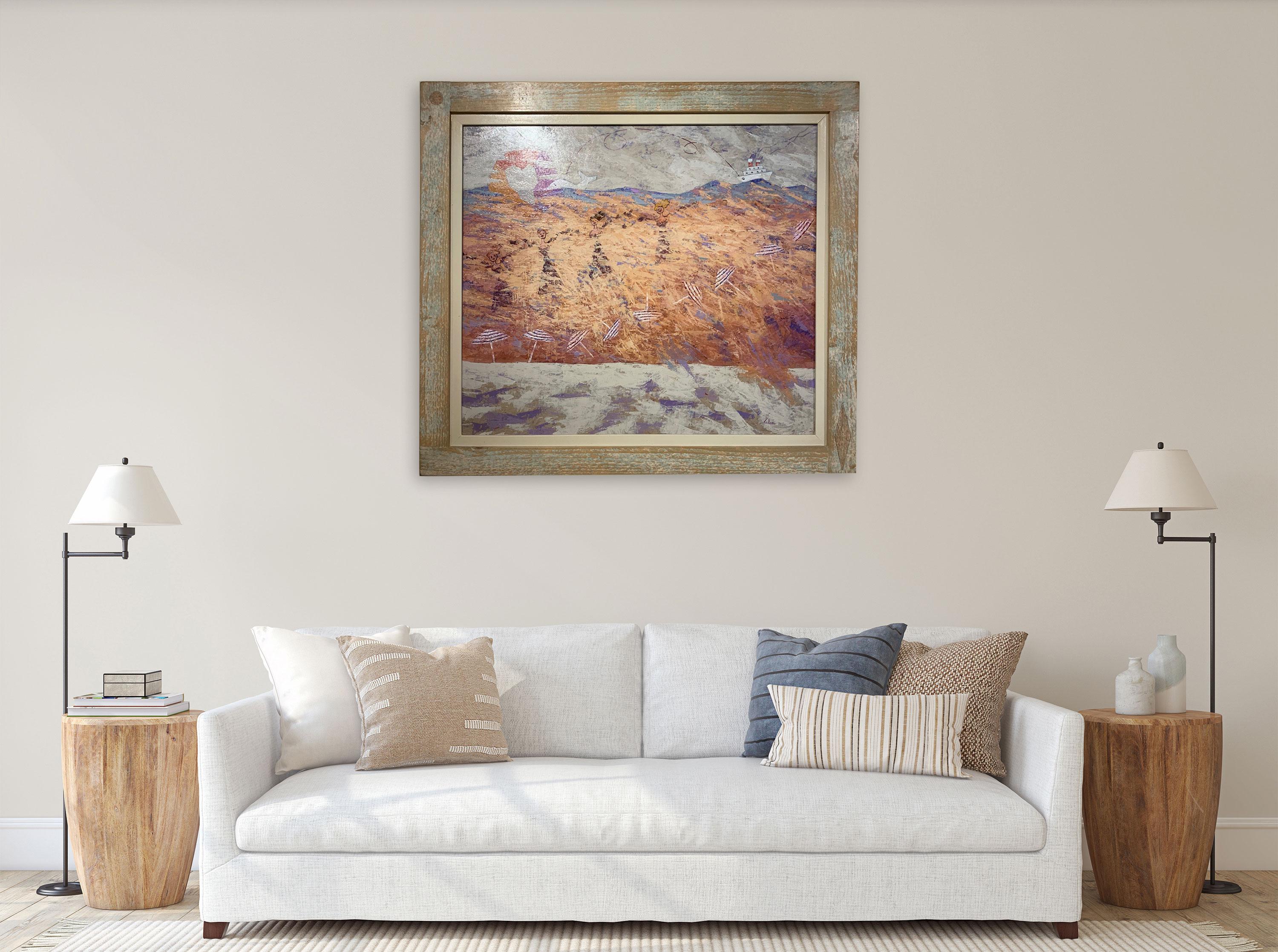 A Summer Day - Seascape Beach Painting by Giampaolo Talani For Sale 1