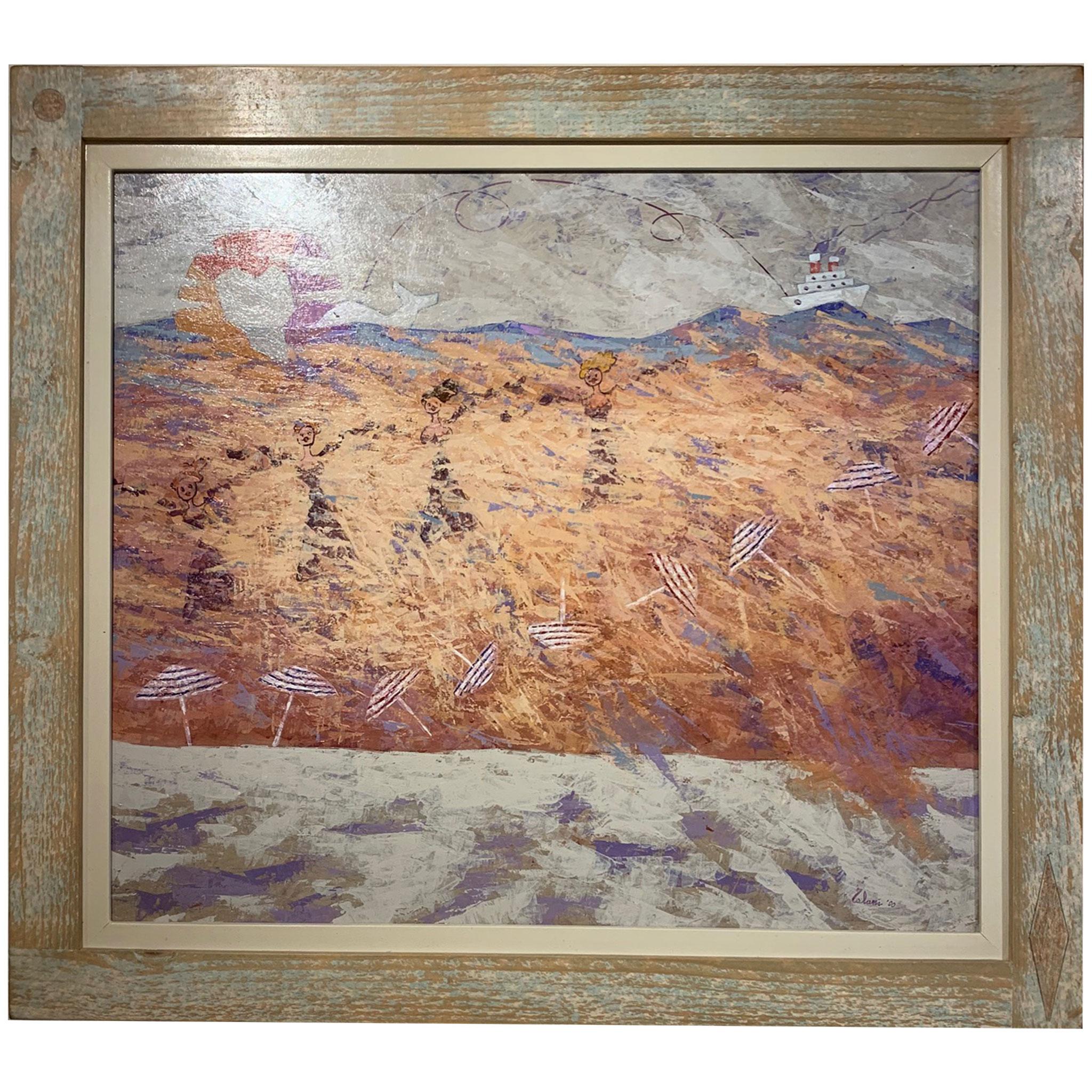 Une journée d'été - Peinture de paysage de plage par Giampaolo Talani en vente 5