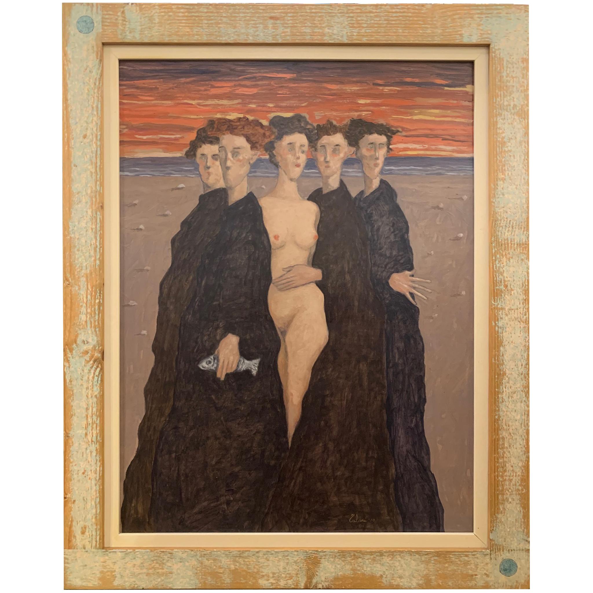 Puesta de sol - Pintura de mujer desnuda de Giampaolo Talani en venta 1