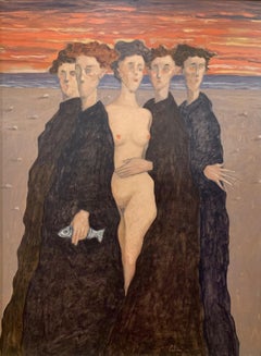 Sunset - Nude Female Painting by Giampaolo Talani